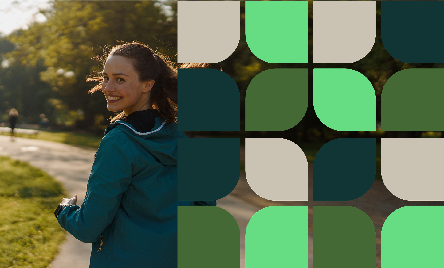 woman running overlay
